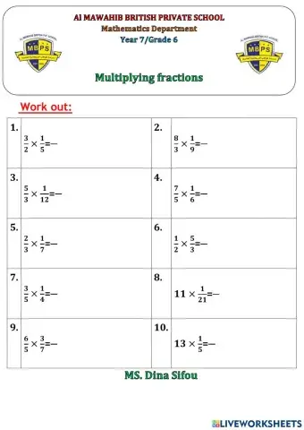 Multiplying fractions