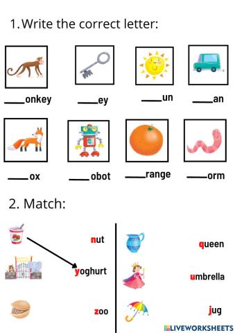 Leters of the alphabet