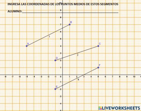 Coordenadas del punto medio de un segmento