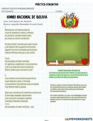 Himno nacional de bolivia