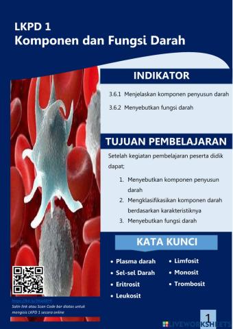 LKPD 1 Fungsi dan Komponen Darah