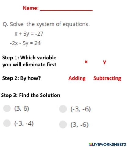 Solving system of equations