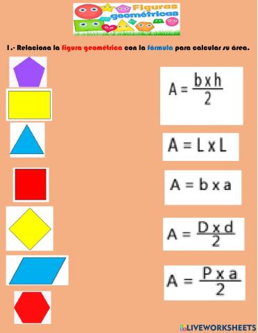 Figuras geométricas y su fórmula para calcular el área
