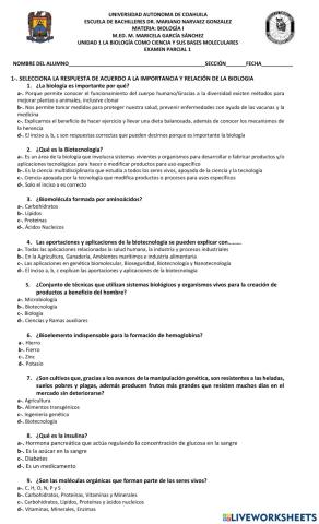 Examen parcial 1 biol