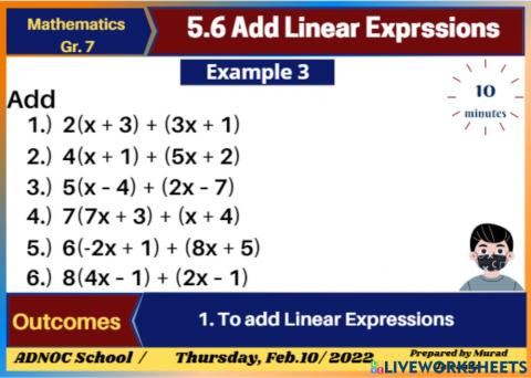 5.6 Add linear Expression Example 3