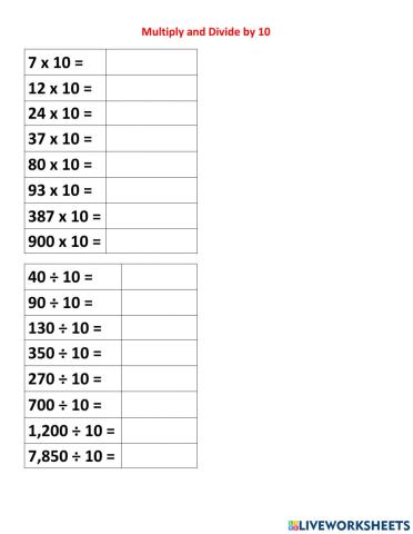 Multiply and divide by 10