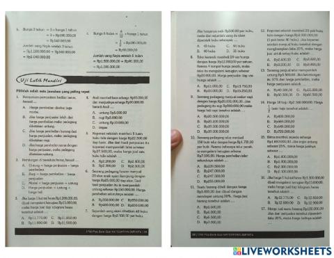 Latihan matematika bab 3 aritmatika sosial