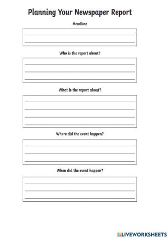 Planning a News Paper Report