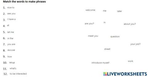 Introduction phrases voc check