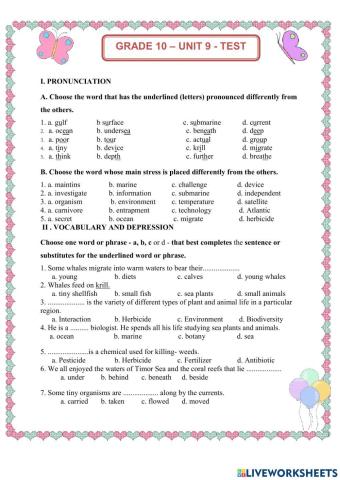 Grade 10-Unit 9-Test