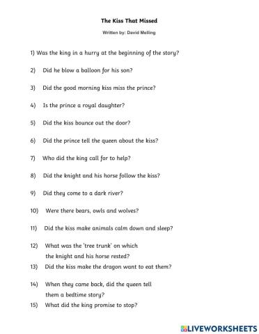 The kiss that Missed