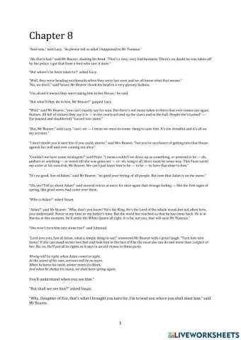 The Lion The Witch and the Wardrobe Chapter 8