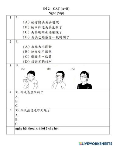 Đề Trộn - Nghe - 02