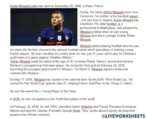 Famous person's biograghy