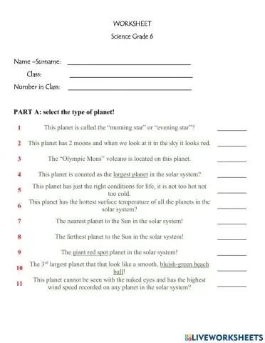 Worksheet
