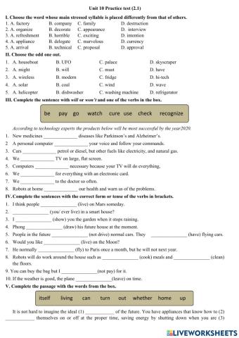 Practice test unit 10 2.2