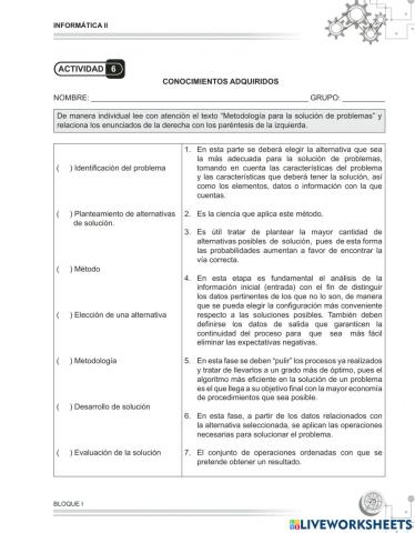 Ejercicio metodologia para solución de problemas