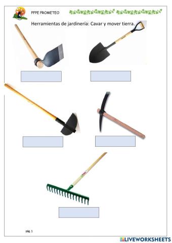 Herramientas para cavar y mover tierra