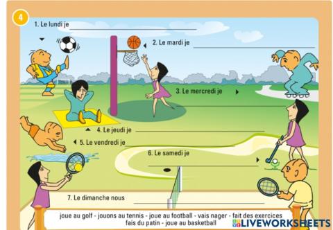 Activites te jours de la semaine