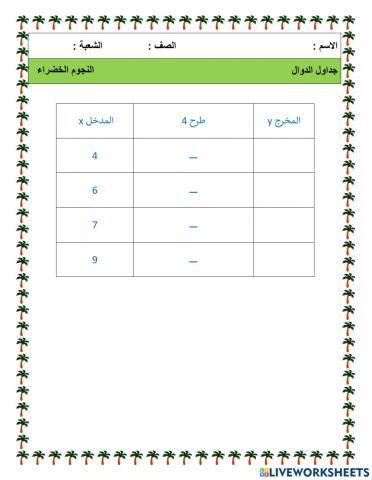 جداول الدوال