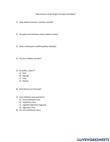 Kada Lietuvos vardas dingo iš Europos žemėlapio?