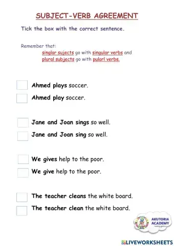 Subject Verb Agreement