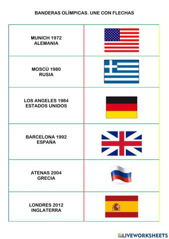 Banderas de países Olímpicos