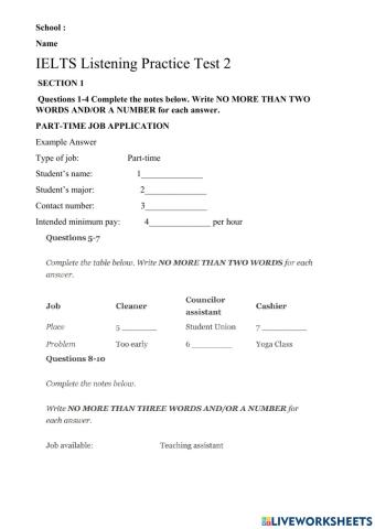 Listening IELTS Test 2