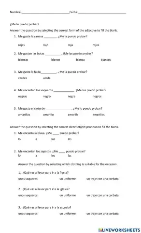 ¿Qué vas a llevar?