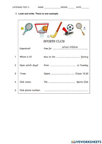 Listening test unit 3