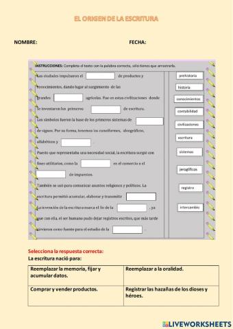 La escritura en el tiempo