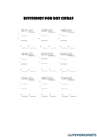Divisiones dos cifras