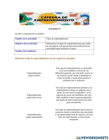 Tipos de emprendimiento