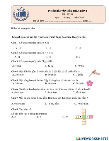 Toán 2. 22201