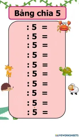 Bảng chia 5