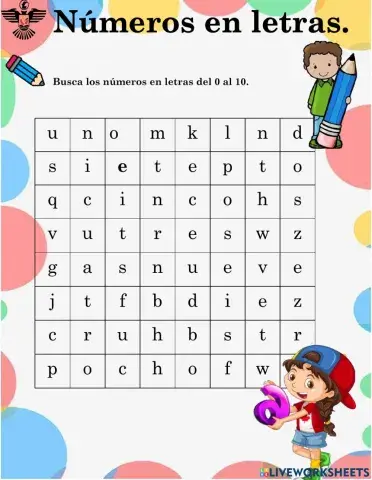 Sopa de números en letras