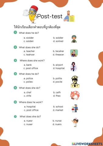 Post-Test Occupations