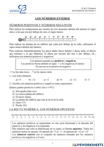 Numeros enteros 6º