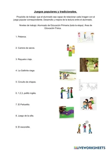 Juegos populares y tradicionales.