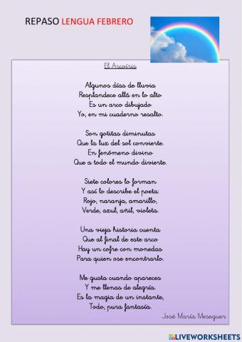 Ficha repaso examen lengua febrero