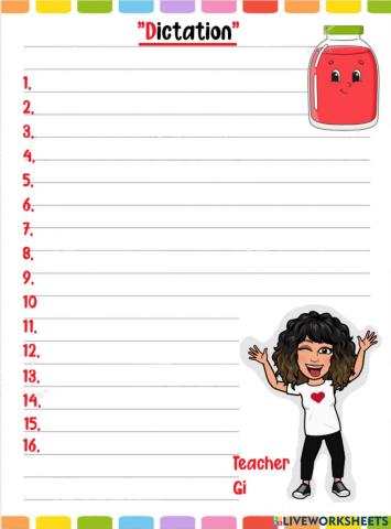 Spelling List -14 (Dictation)