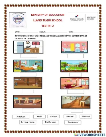 Parts of the house drag and drop