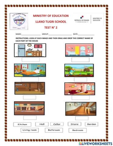 Parts of the house drag and drop