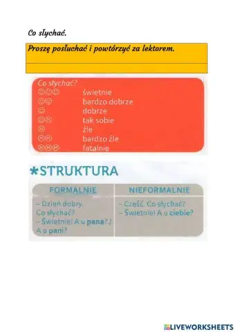 Co słychać? Wie gehts?