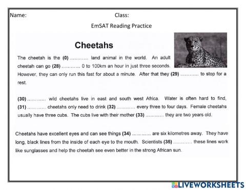 EmSAT Reading Practice.. Omnya Mabrouk