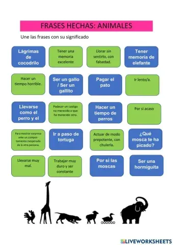 Frases hechas. Animales