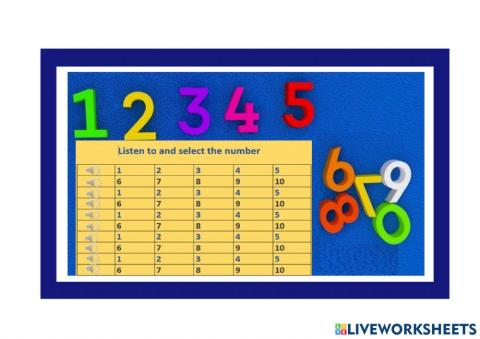 Numbers from 1 to 10