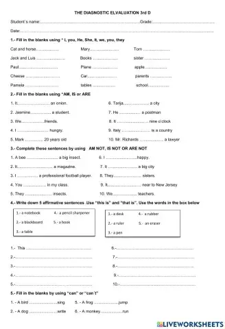 The diagnostic Evaluation 3rd D