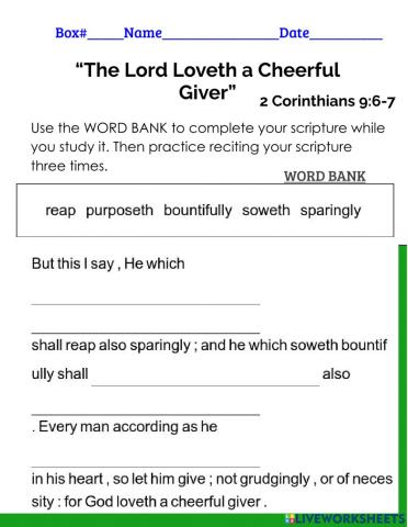 The Lord Loveth a Cheerful