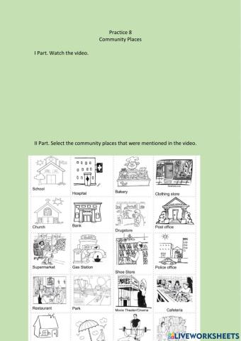 Community Places practice 8